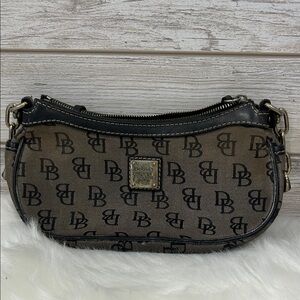 Dooney & Bourke Black and Brown Monogram Shoulder Bag